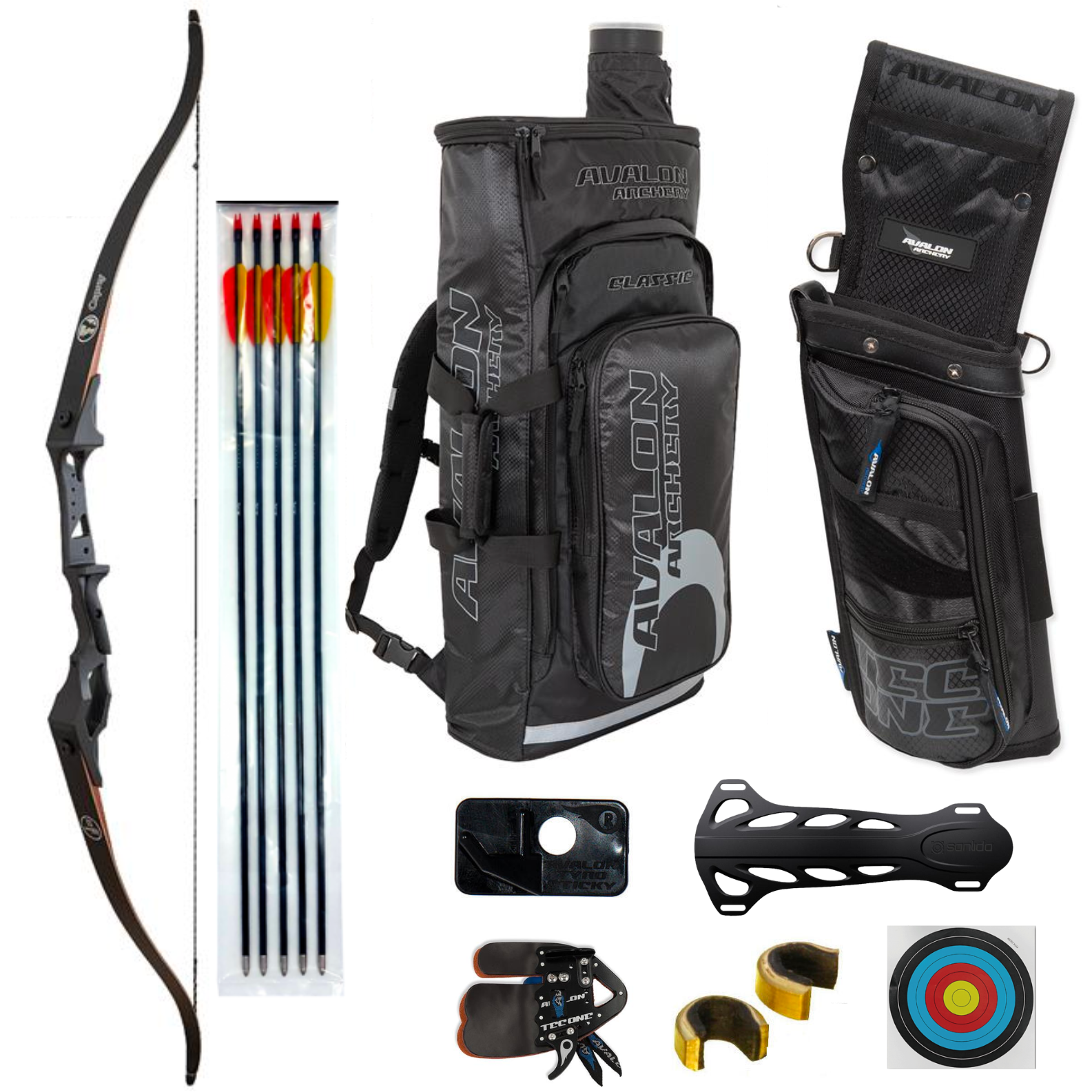 Sanlida Mens Starter Recurve Bow Kit Midnight 35lbs RH