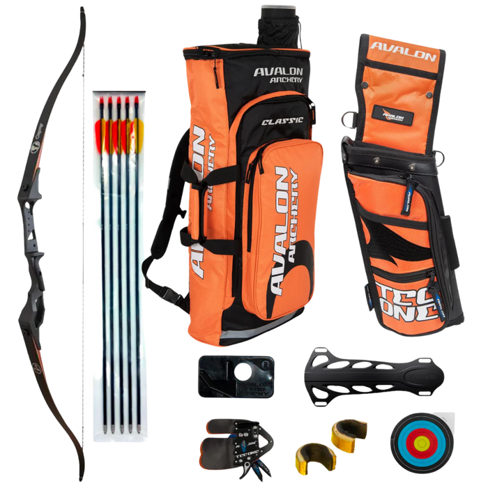 Sanlida Mens Starter Recurve Bow Kit 'Orange' 35lbs RH