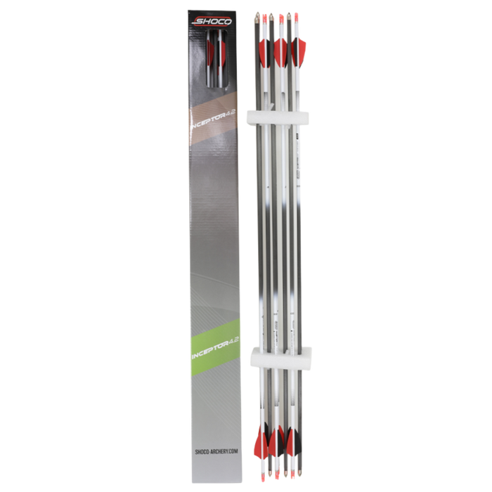 Shocq Fletched Arrow Inceptor With Vanes/Point Installed 4.2 Pack Of 12