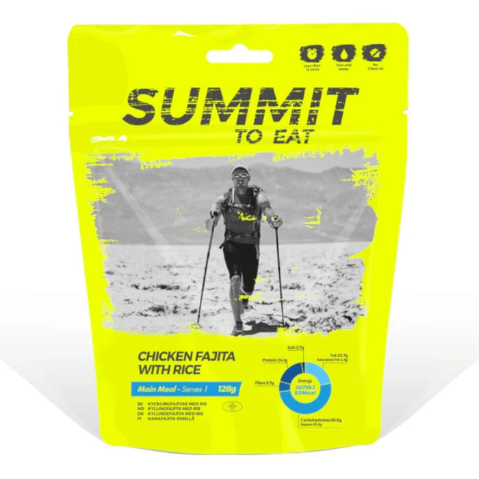 Summit To Eat Fajita di pollo con riso liofilizzato, busta per pasto