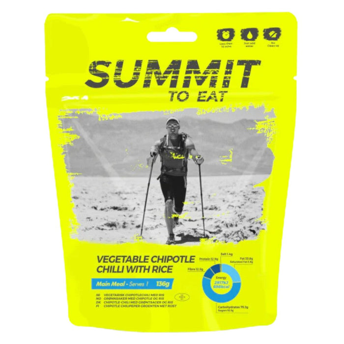 Summit To Eat Chipotle Chilli vegetale con riso, busta di pasto liofilizzato