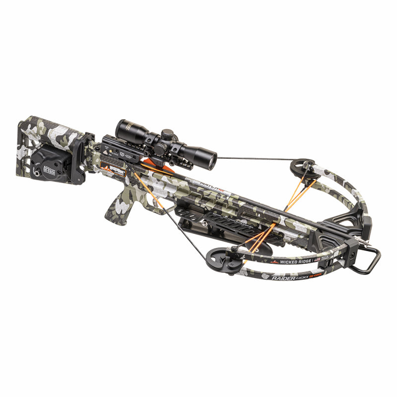 Wicked Ridge Crossbow Compound Raider 400 De-Cock ACUdraw De-Cock Pro-View Scope