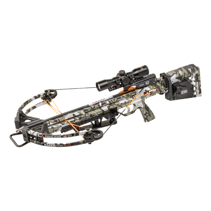 Wicked Ridge Crossbow Compound Raider 400 De-Cock ACUdraw De-Cock Pro-View Scope