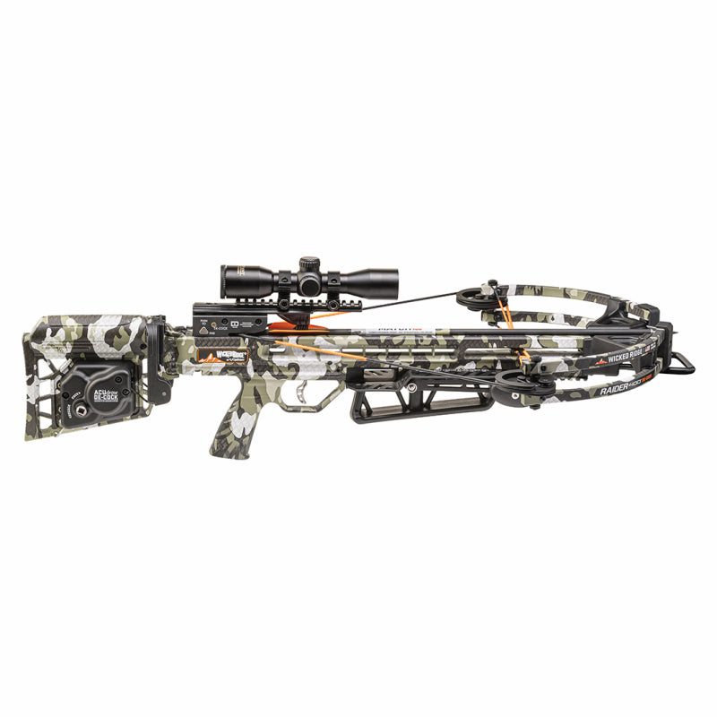 Wicked Ridge Crossbow Compound Raider 400 De-Cock ACUdraw De-Cock Pro-View Scope