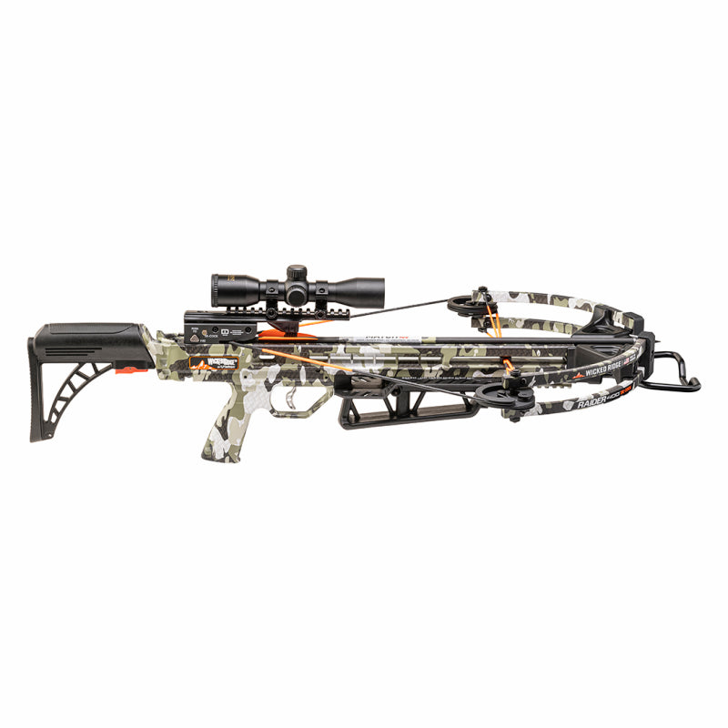 Wicked Ridge Crossbow Compound Raider 400 De-Cock Rope Sled Adjustable Stock Pro-View Scope