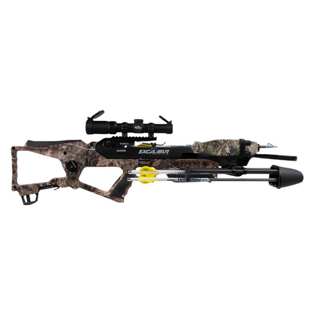 Set balestra Excalibur REVX con mirino Overwatch - Mossy Oak DNA Camo