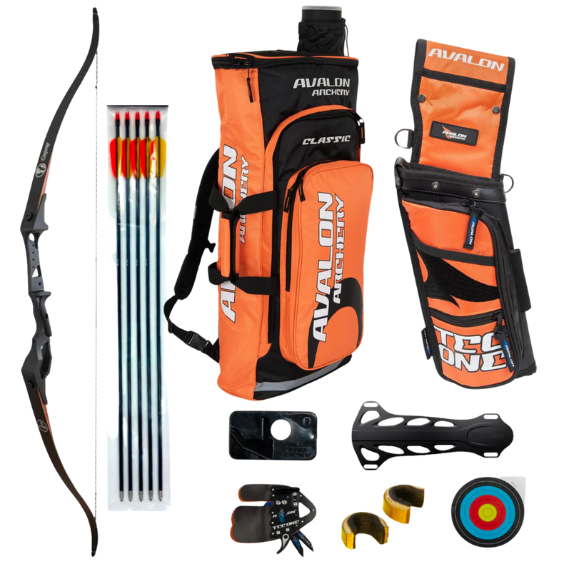Kit d'arc classique pour débutant Sanlida pour homme « Orange » 35 lb RH