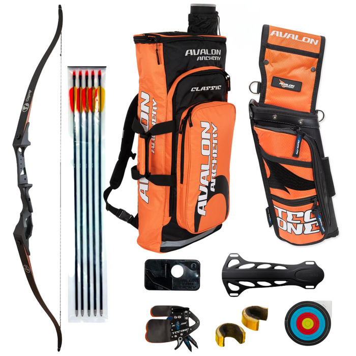 Sanlida Mens Starter Recurve Bow Kit 'Orange' 35lbs RH