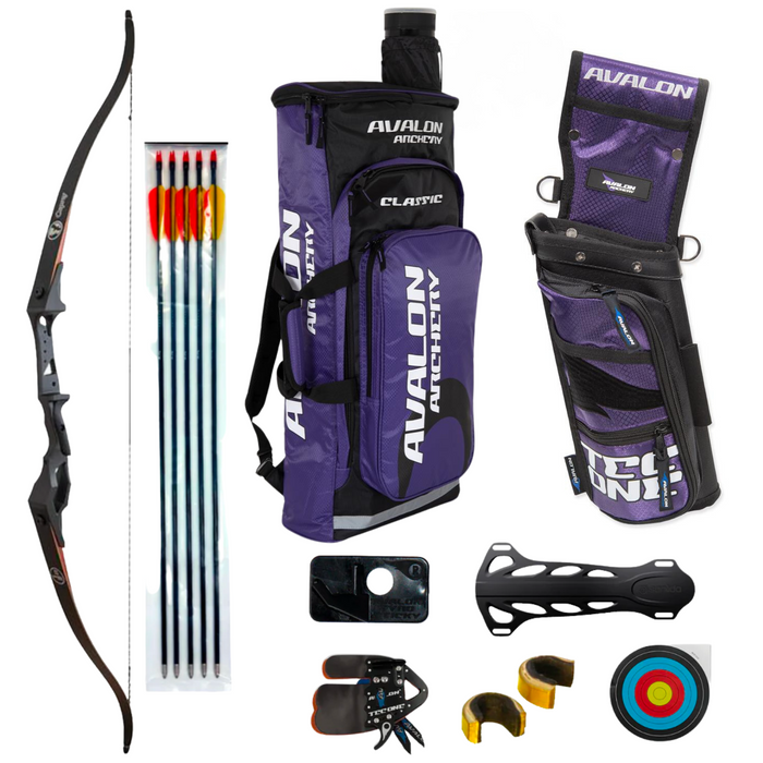 Sanlida Mens Starter Recurve Bow Kit 'Purple' 35lbs RH