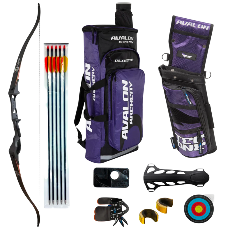 Sanlida Mens Starter Recurve Bow Kit 'Purple' 35lbs RH