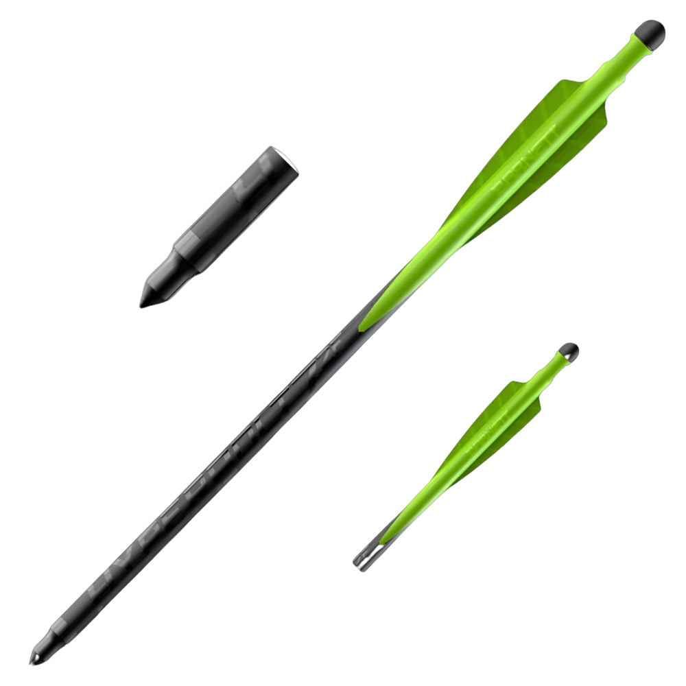 Barnett Demun Hyperbolt 3F 12-Pack - 7 Inch Mini Crossbow Bolts With Threaded Target Points For Accu Strike
