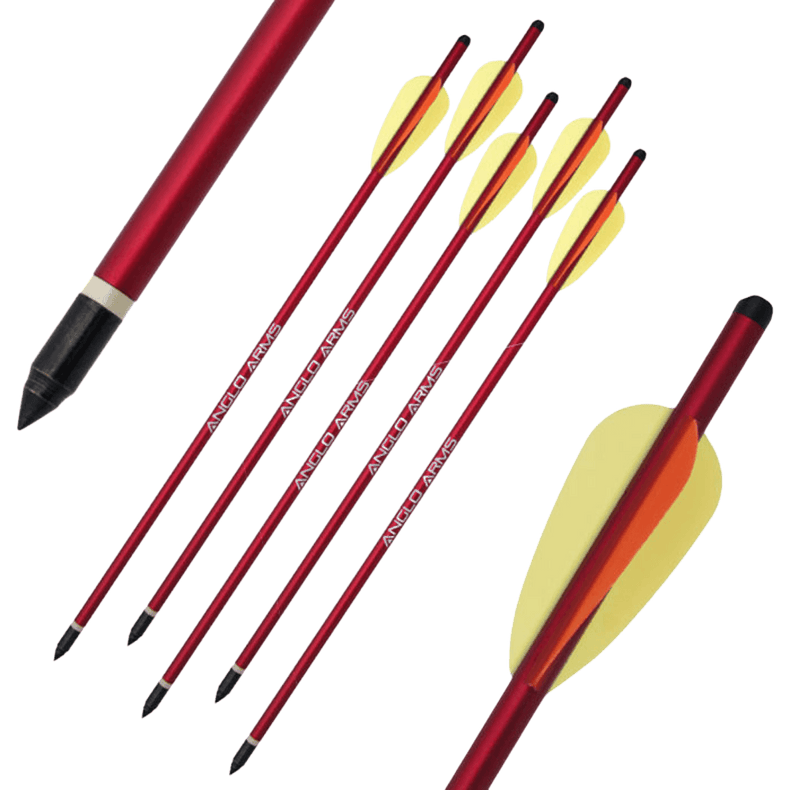 Anglo Arms 16" Aluminium Crossbow Bolts - Pack of 5 - Fast UK Shipping | Tactical Archery UK
