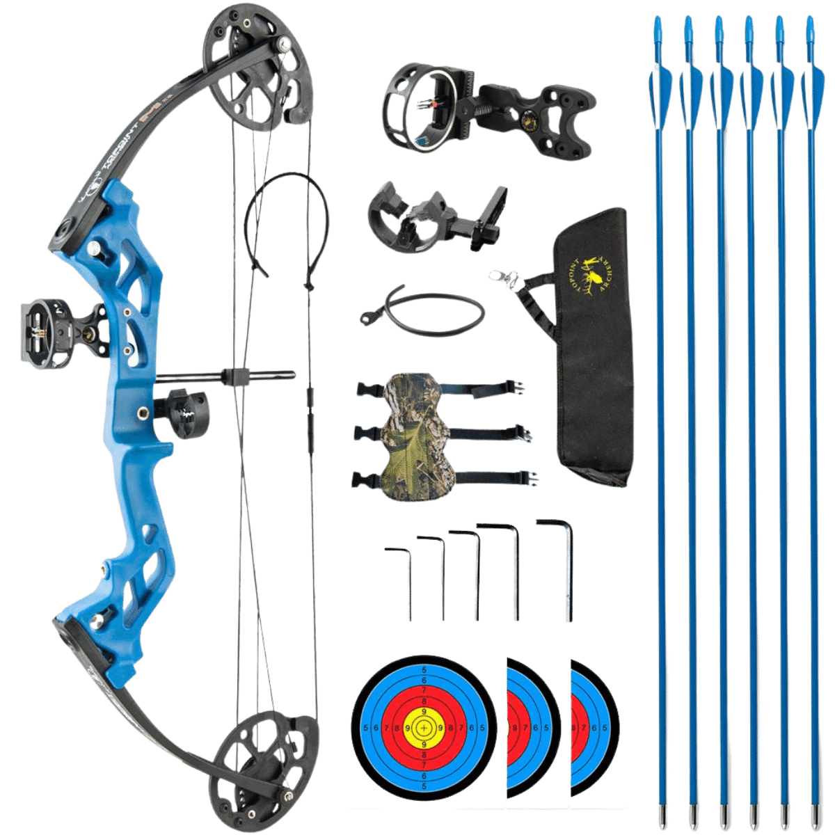 Topoint Archery Compound Bow Package M3 10-30LBS RH 17-27" 75% LET-OFF - Fast UK Shipping | Tactical Archery UK