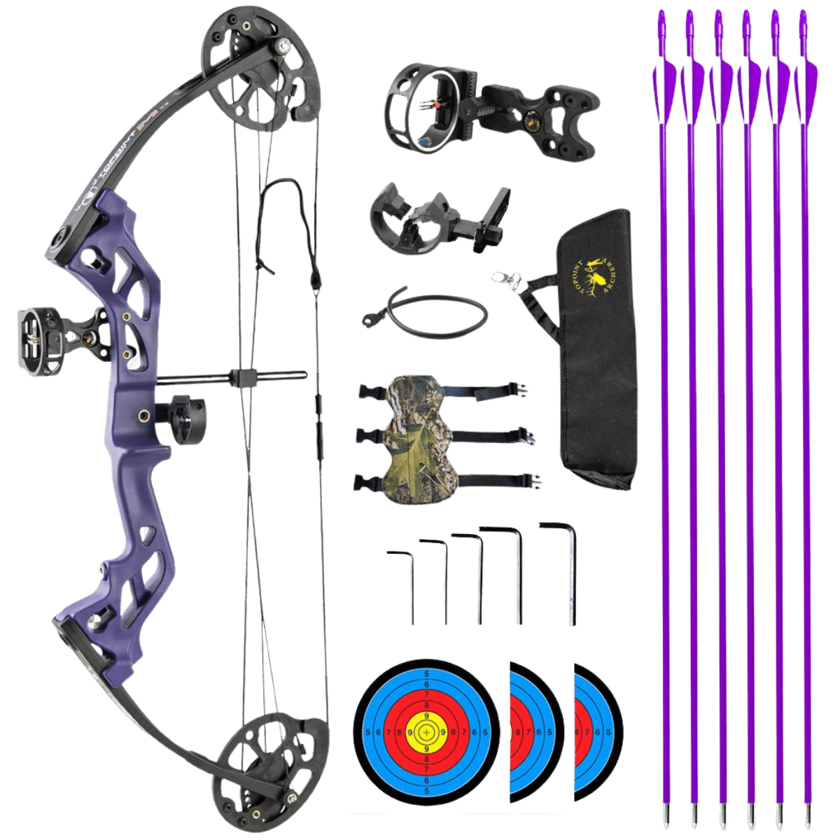 Topoint Archery Compound Bow Package M3 10-30LBS RH 17-27" 75% LET-OFF - Fast UK Shipping | Tactical Archery UK